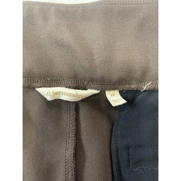 Soft Surroundings Womens Career Knit Pants Sz 2X Brown Pull On High Rise Capsule - Picture 7 of 8